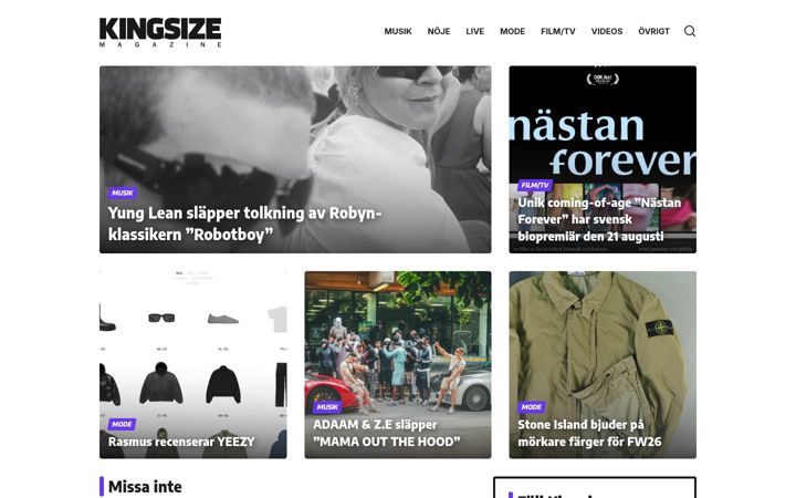 Screenshot of kingsizemag.se