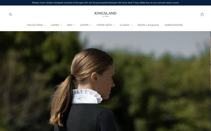 Screenshot of kingslandequestrian.com
