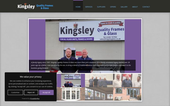 Screenshot of kingsleyglass.co.uk