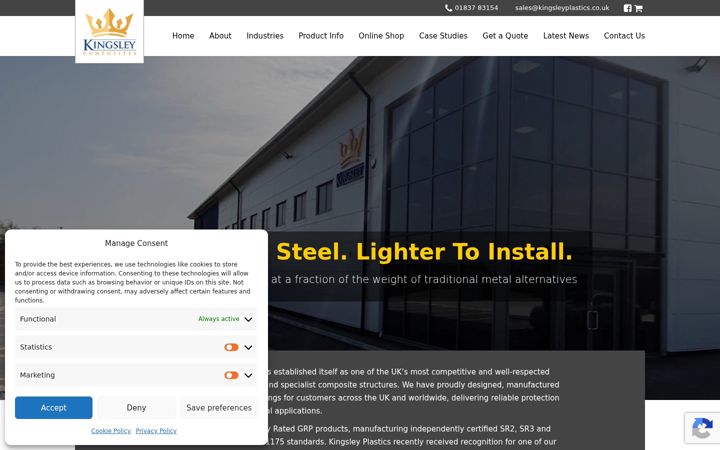 Screenshot of kingsleyplastics.co.uk