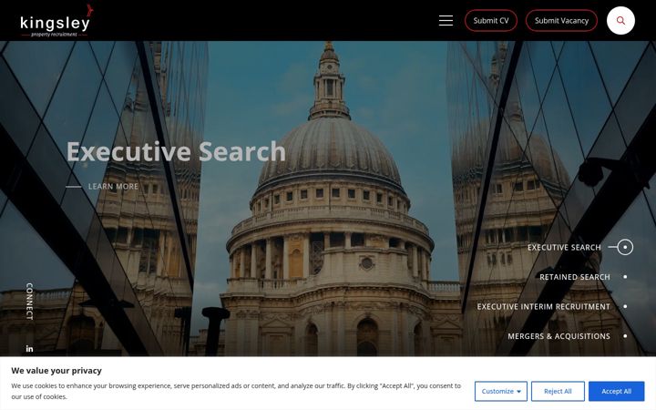 Screenshot of kingsleyrecruitment.co.uk
