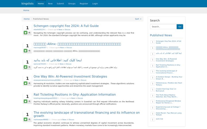 Screenshot of kingslists.com