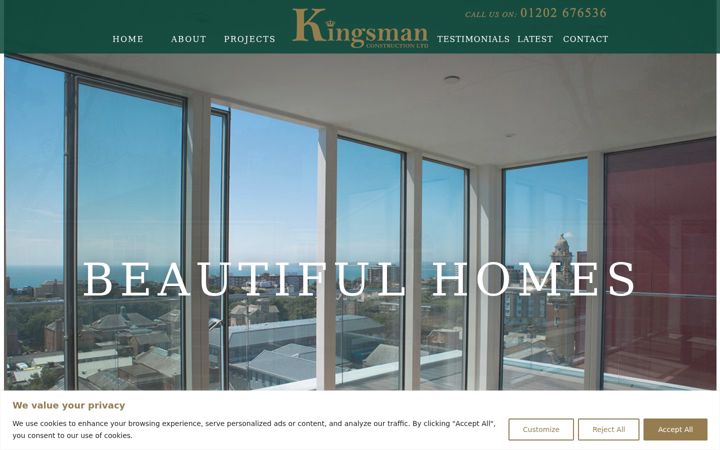 Screenshot of kingsmanconstruction.co.uk