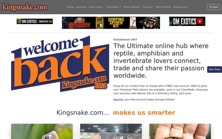 Skærmbillede af kingsnake.com