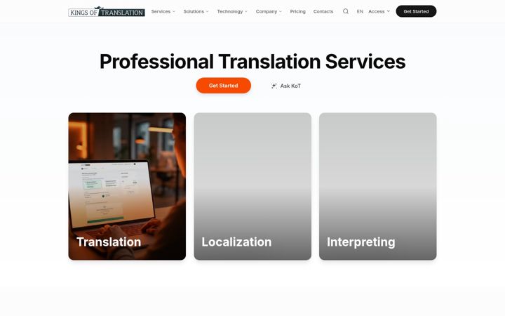 Screenshot of kingsoftranslation.com