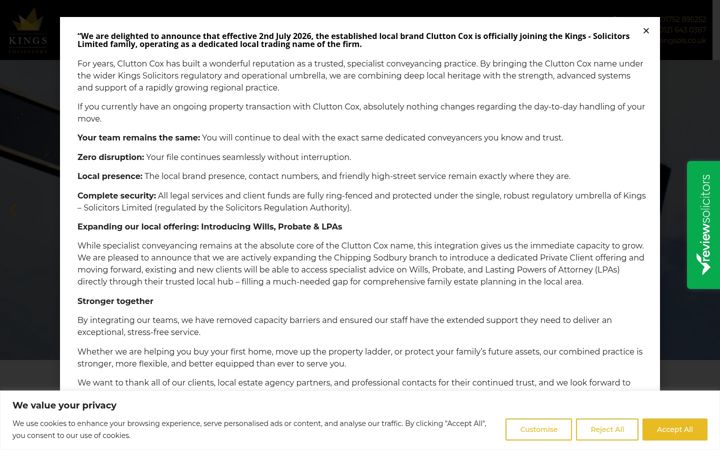 Screenshot of kingsols.org.uk