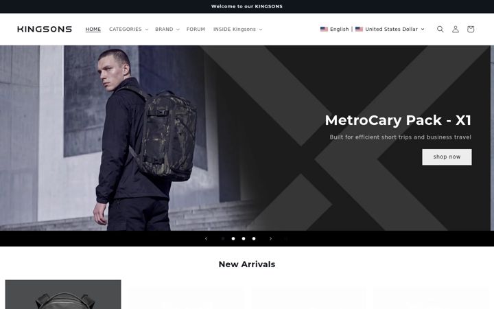 Screenshot of kingsons.com
