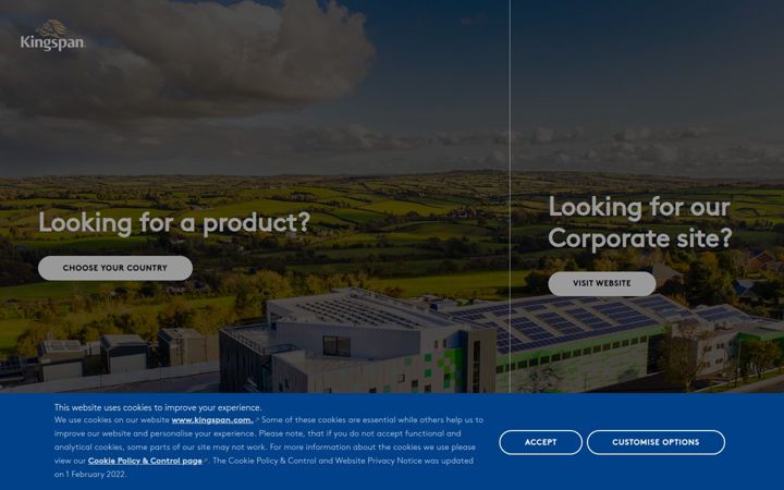 Screenshot of kingspan.com