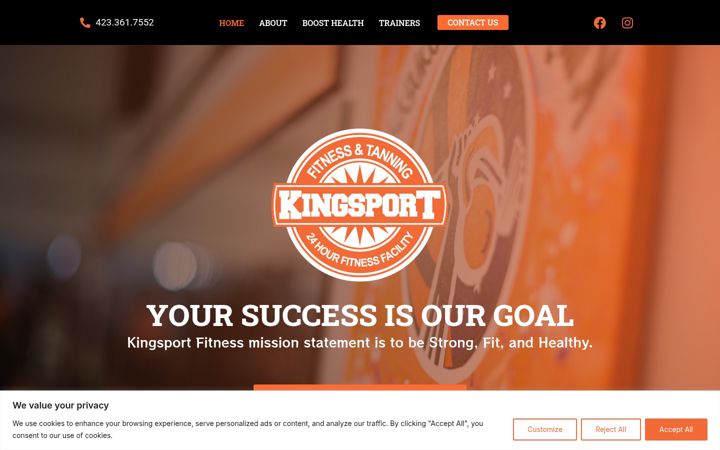 Screenshot of kingsportfitness.com