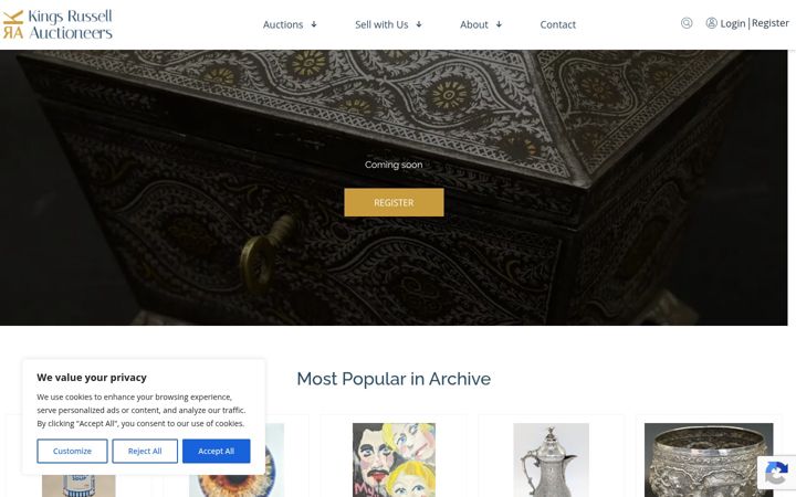 Screenshot of kingsrussellauctions.com
