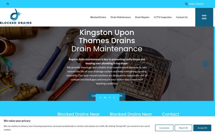 Screenshot of kingston-upon-thames-drains-uk.co.uk