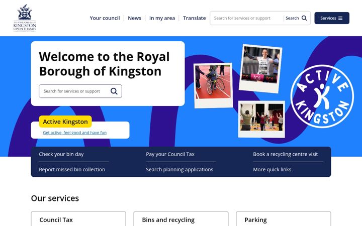 Screenshot of kingston.gov.uk