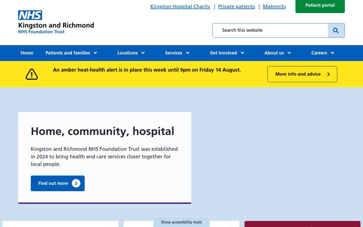 Screenshot of kingstonandrichmond.nhs.uk