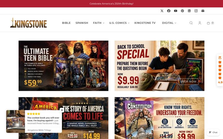 Screenshot of kingstonecomics.com