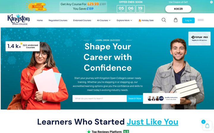 Screenshot of kingstonopencollege.co.uk