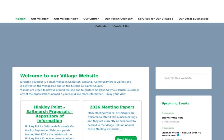 Screenshot of kingstonseymourparish.gov.uk
