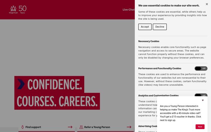 Screenshot of kingstrust.org.uk
