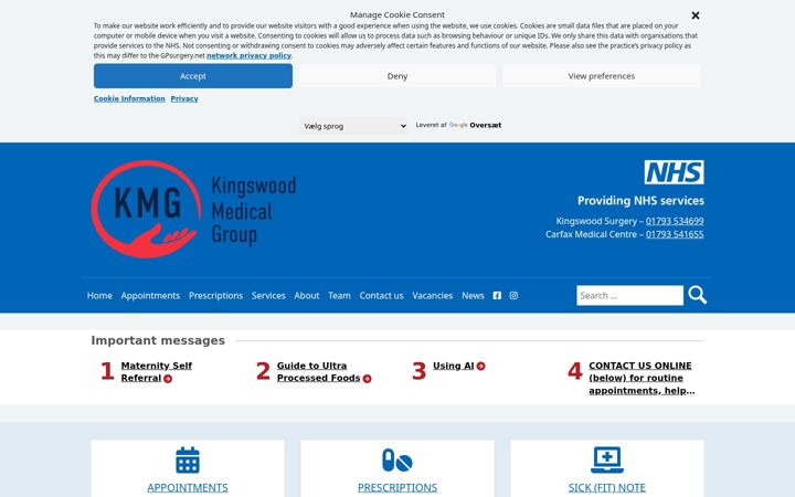 Screenshot of kingswoodmedicalgroup.nhs.uk