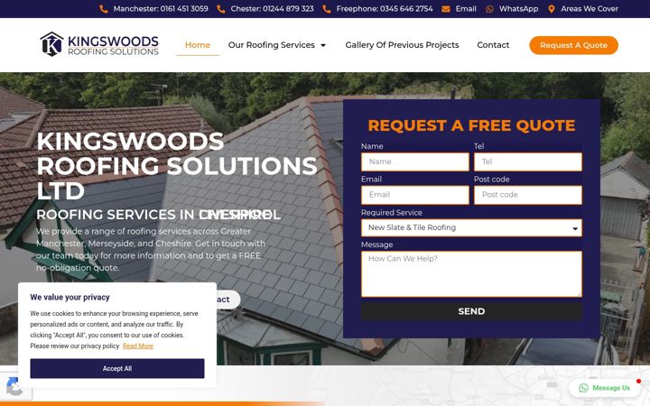 Screenshot of kingswoodsroofingsolutions.co.uk