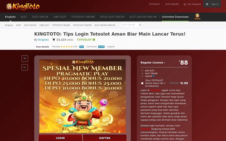 Screenshot of kingtotologin.com