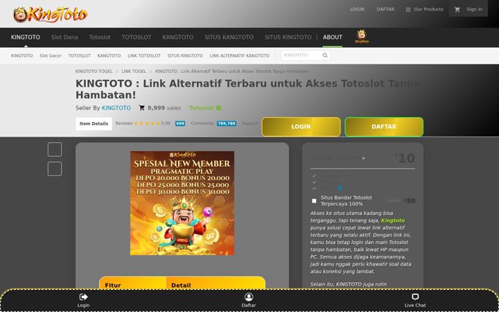 Screenshot of kingtotovip.com