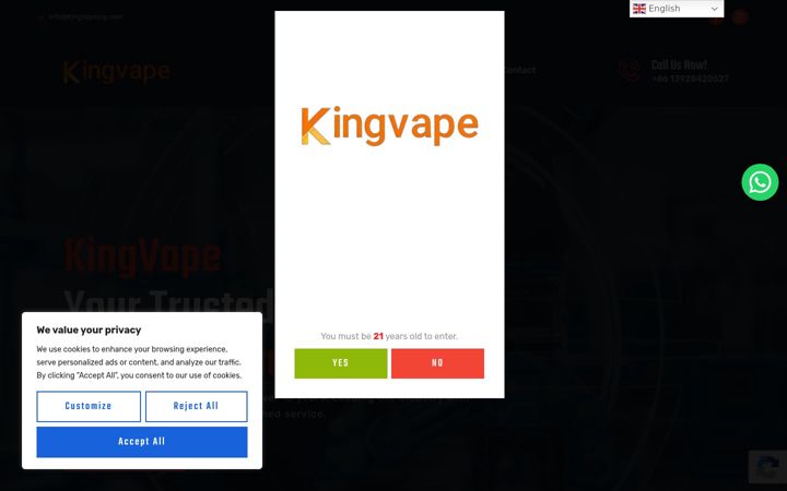 Screenshot of kingvapecig.com