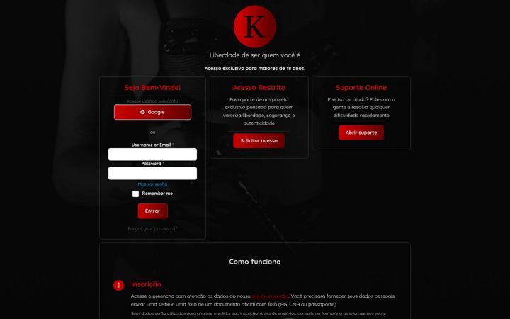 Screenshot of kinkgram.com.br