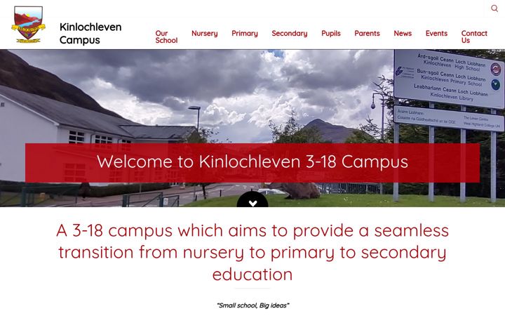 Screenshot of kinlochlevencampus.co.uk