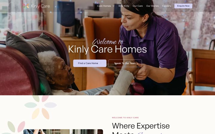Screenshot of kinlycare.co.uk