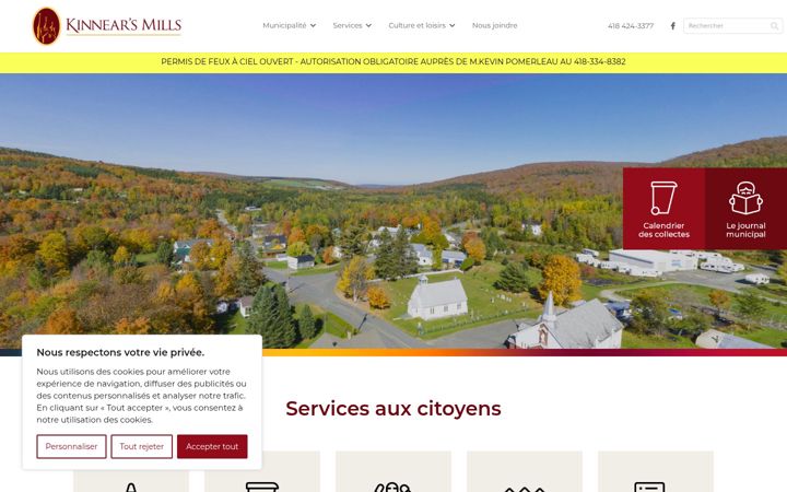 Screenshot of kinnearsmills.com