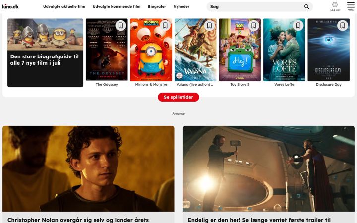 Screenshot of kino.dk