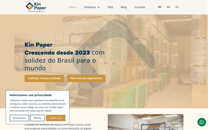 Screenshot of kinpaper.com