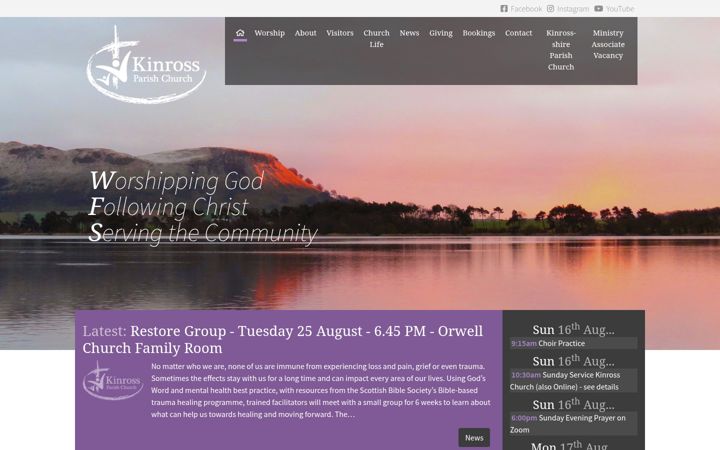 Screenshot of kinrossparishchurch.org