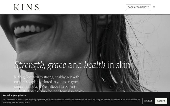 Screenshot of kins.ie