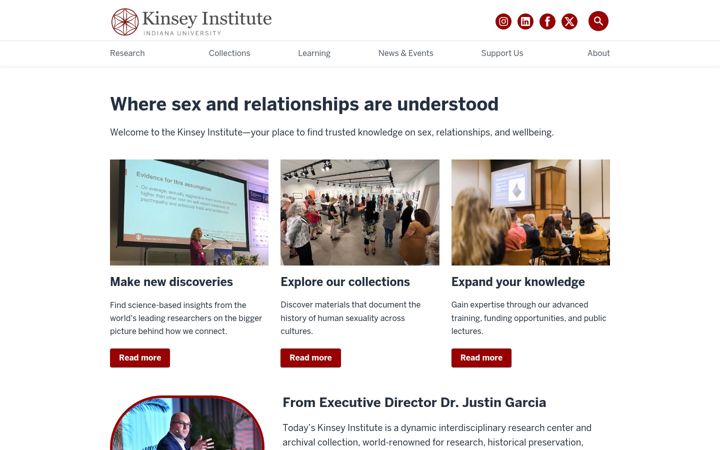 Screenshot of kinseyinstitute.org