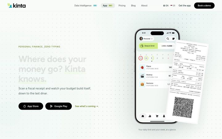 Screenshot of kinta.finance