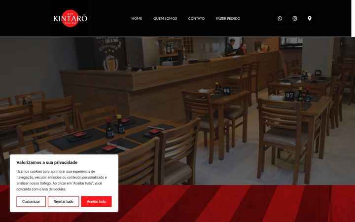 Screenshot of kintarosushibar.com.br