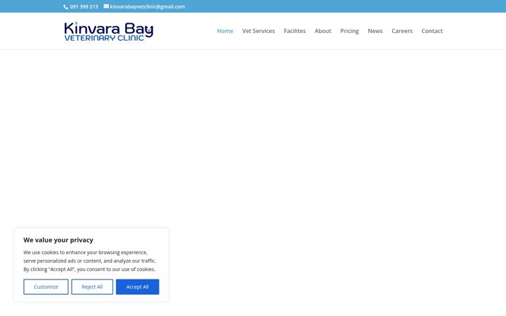 Screenshot of kinvarabayvetclinic.ie