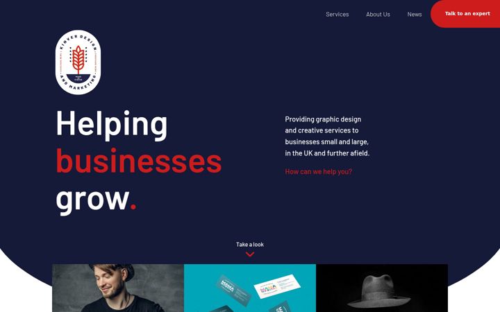 Screenshot of kinverdesignandmarketing.co.uk