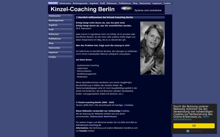 Screenshot of kinzel-coaching.de