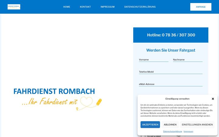 Screenshot of kinzigtal-shuttle.de