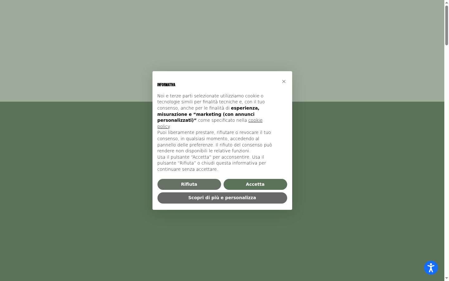 Screenshot of the consent banner shown before any interaction
