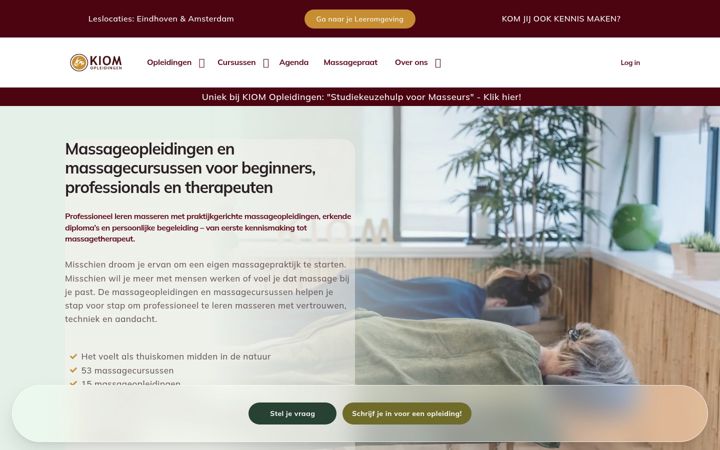 Screenshot of kiomopleidingen.nl