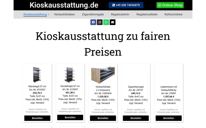 Screenshot of kioskausstattung.de