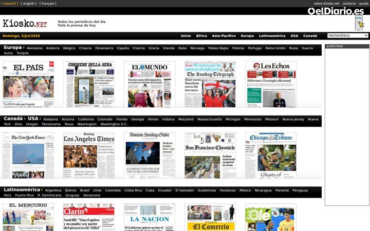 Screenshot of kiosko.net