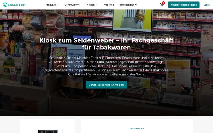 Screenshot of kioskzumseidenweber.de