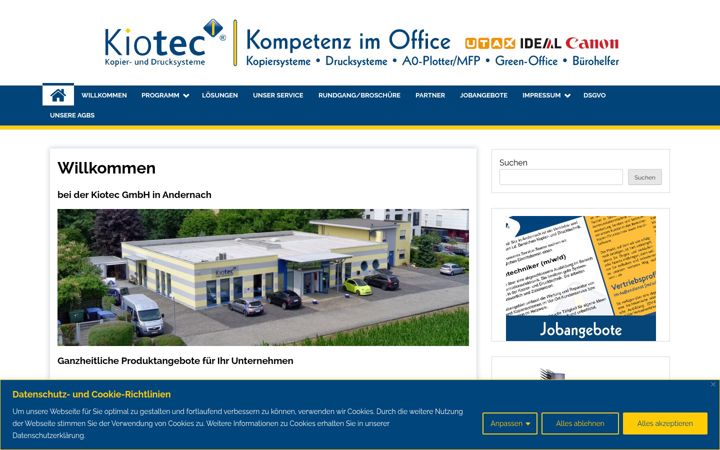 Screenshot of kiotec.de