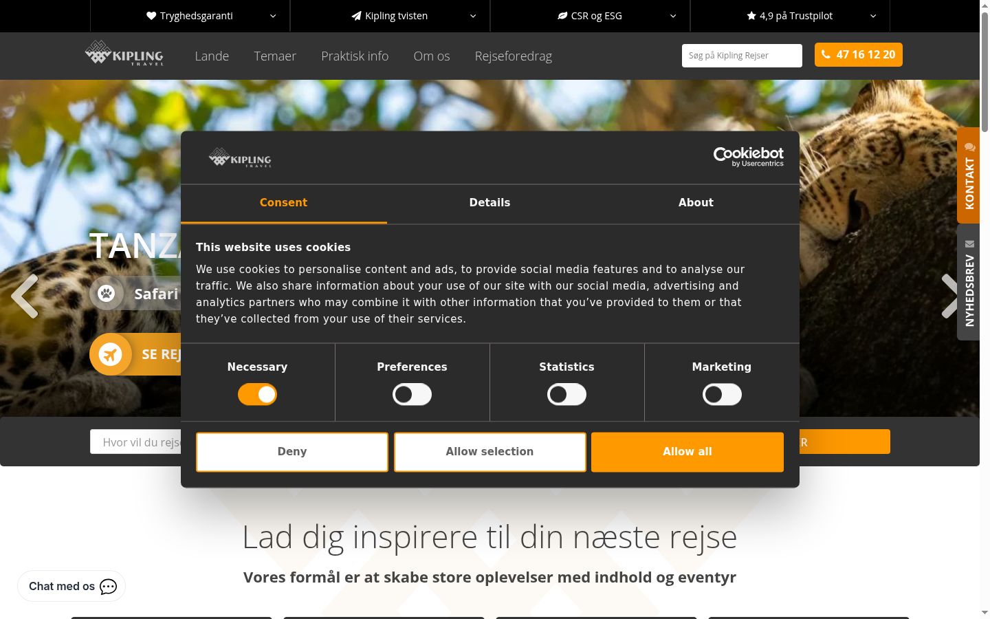 Sutikimo reklamjuostės, rodytos prieš bet kokią sąveiką, ekrano kopija