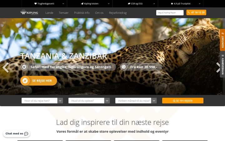 Screenshot of kiplingtravel.dk