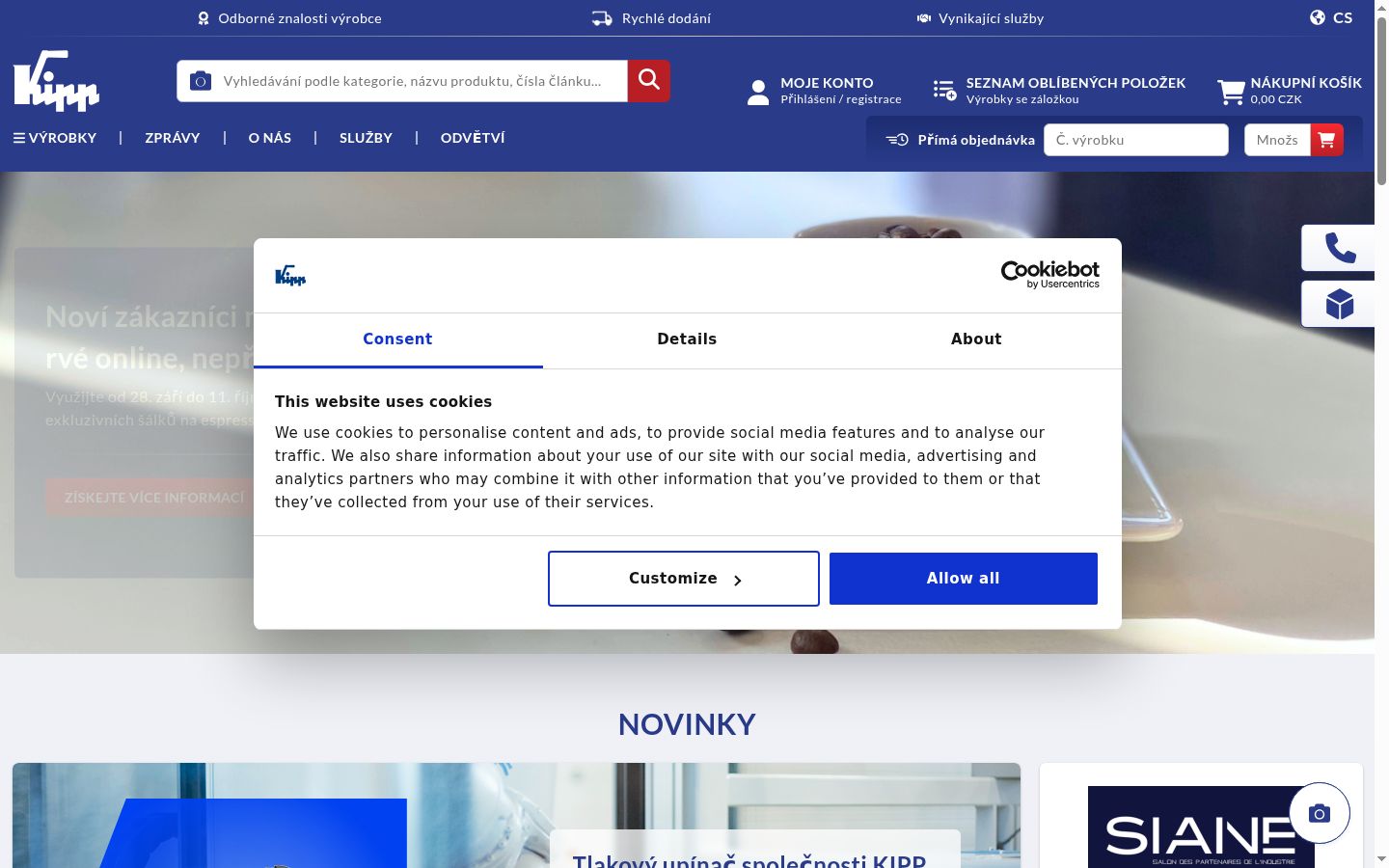 Screenshot van de toestemmingsbanner zoals getoond vóór enige interactie